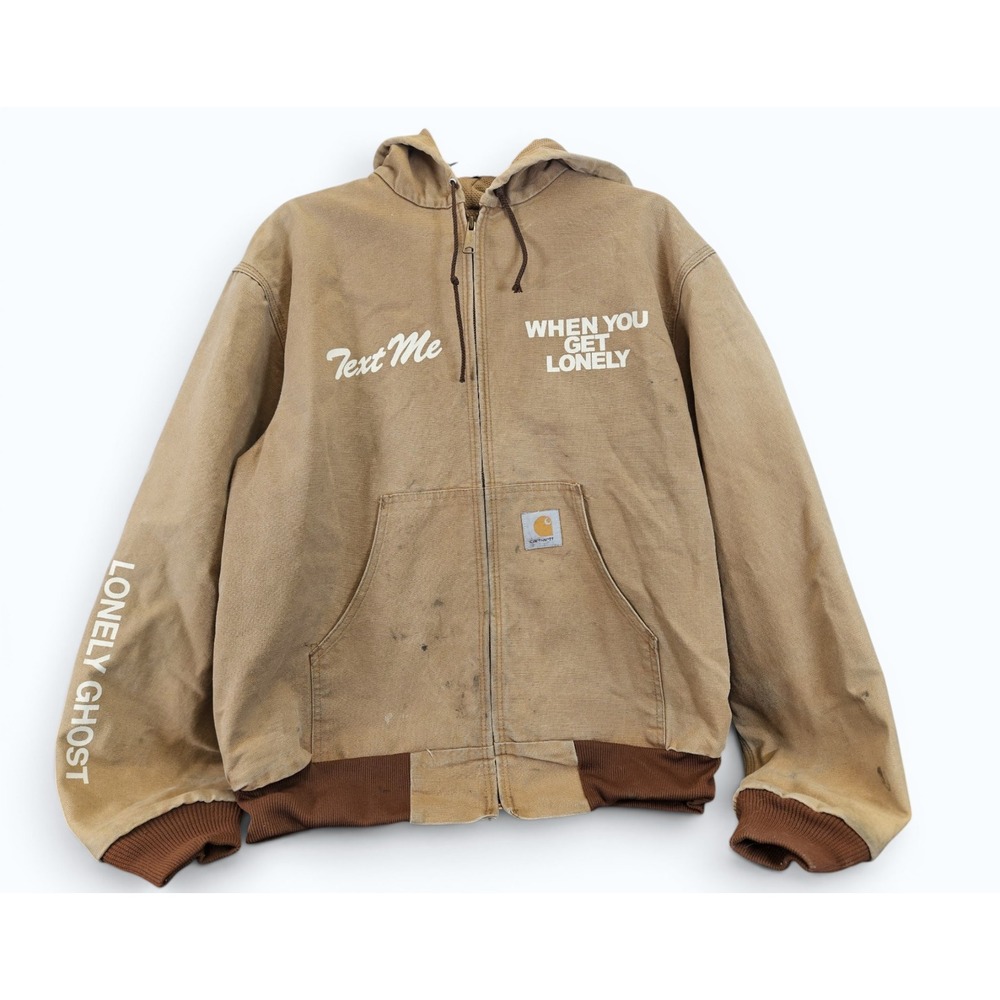 Carhartt Jacket Lonely Springy Canvas Text Me When You Get Lonely Size M - Picture 3 of 12
